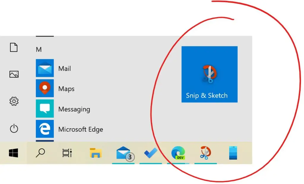 Using Snipping Tool or Snip & Sketch