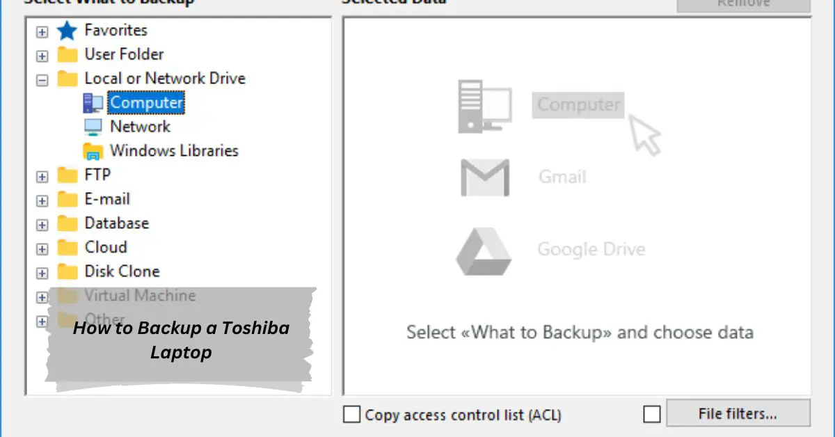 How to Backup a Toshiba Laptop