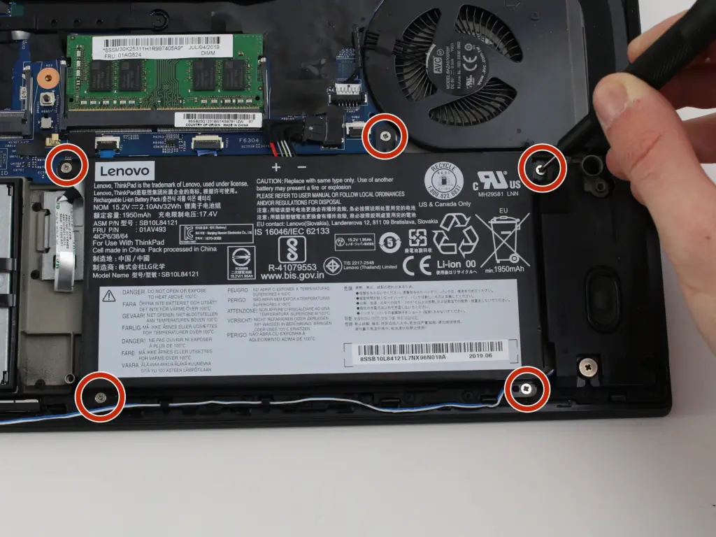 How to Remove an Internal ThinkPad Battery: