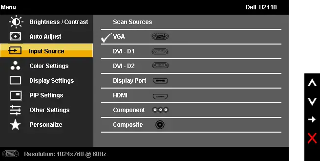 Select the Correct Input Source on the Monitor: