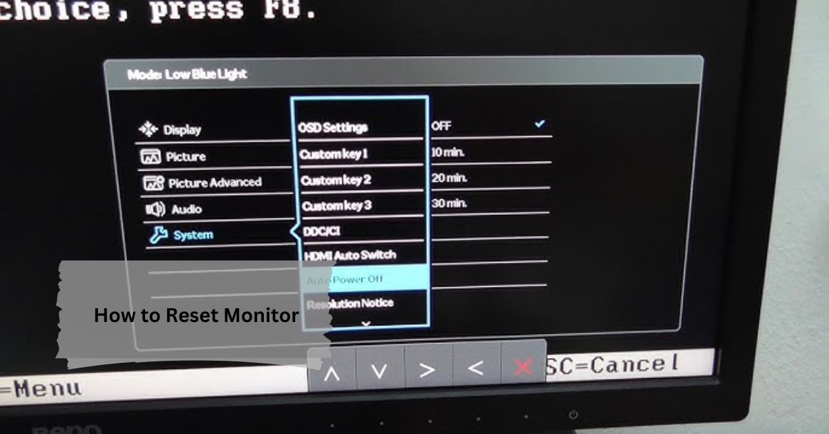 How to Reset Monitor